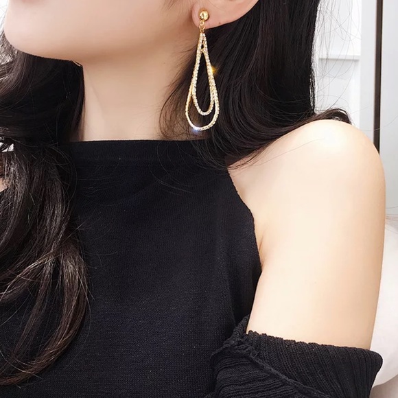 NEW 18K YELLOW GOLD DIAMOND DROP EARRINGS - Picture 6 of 6